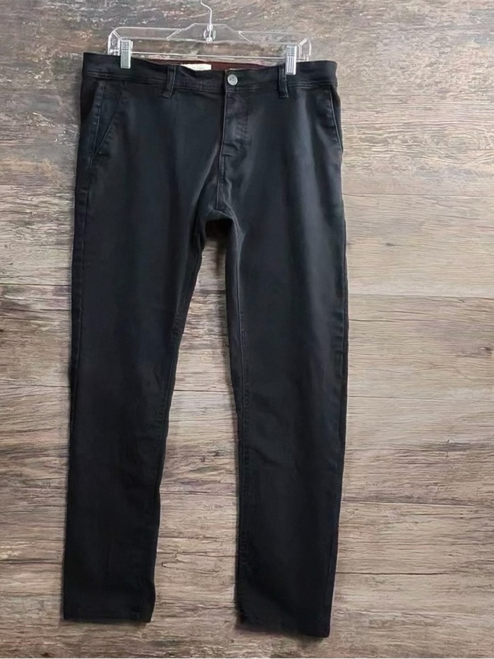 Scott James Men's Black Slim Fit Chino Pants